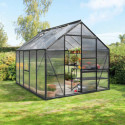 Serre de jardin Meridian1 8,3m² en aluminium noir et polycarbonate 6mm – Vitavia