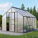 Serre de jardin Meridian1 8,3m² en aluminium noir et polycarbonate 6mm – Vitavia
