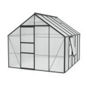 Serre de jardin Meridian1 8,3m² en aluminium noir et polycarbonate 6mm – Vitavia