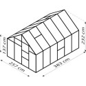 Serre de jardin Meridian1 9,9m² en aluminium noir et polycarbonate 6mm – Vitavia