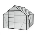 Serre de jardin Meridian1 9,9m² en aluminium noir et polycarbonate 6mm – Vitavia