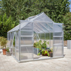 Serre de jardin Meridian2 8,3m² en aluminium anodisé et polycarbonate 4mm – Vitavia
