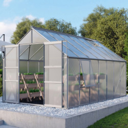 Serre de jardin Meridian2 11,5m² en aluminium anodisé et polycarbonate 6mm – Vitavia