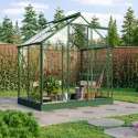 Serre Triton 2,5m² en aluminium émeraude et panneaux de verre de sécurité de 3mm - Vitavia