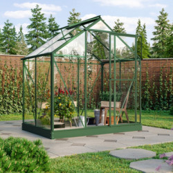 Serre Triton 2,5m² en aluminium émeraude et panneaux de verre de sécurité de 3mm - Vitavia