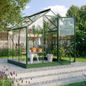 Serre Triton 3,8m² en aluminium émeraude et panneaux de verre de sécurité de 3mm - Vitavia