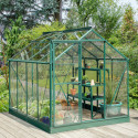 Serre Triton 5m² en aluminium émeraude et panneaux de verre de sécurité de 3mm - Vitavia
