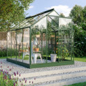 Serre Triton 5m² en aluminium émeraude et panneaux de verre de sécurité de 3mm - Vitavia