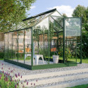Serre Triton 6,2m² en aluminium émeraude et panneaux de verre de sécurité de 3mm - Vitavia