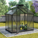 Serre Triton 2,5m² en aluminium noir et panneaux de polycarbonate 4mm - Vitavia