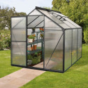 Serre Triton 3,8m² en aluminium noir et panneaux de polycarbonate 4mm - Vitavia