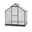 Serre Triton 3,8m² en aluminium noir et panneaux de polycarbonate 4mm - Vitavia