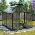 Serre Triton 5m² en aluminium noir et panneaux de polycarbonate 4mm - Vitavia
