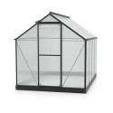 Serre Triton 5m² en aluminium noir et panneaux de polycarbonate 4mm - Vitavia