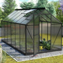 Serre Triton 7,5m² en aluminium noir et panneaux de polycarbonate 4mm - Vitavia