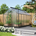 Serre Triton 7,5m² en aluminium noir et panneaux de polycarbonate 4mm - Vitavia