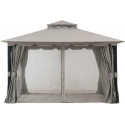 Tonnelle de jardin Stoj 336x402cm en acier thermolaqué noir et polyester - Sunjoy
