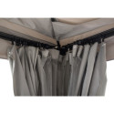 Tonnelle de jardin Stoj 336x402cm en acier thermolaqué noir et polyester - Sunjoy