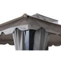 Tonnelle de jardin Stoj 336x402cm en acier thermolaqué noir et polyester - Sunjoy