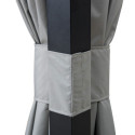 Tonnelle de jardin Stoj 336x402cm en acier thermolaqué noir et polyester - Sunjoy