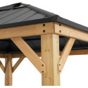 Tonnelle de jardin Pirin 336x336cm en bois massif, acier et polycarbonate - Sunjoy