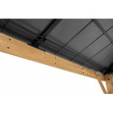 Tonnelle de jardin Pirin 336x336cm en bois massif, acier et polycarbonate - Sunjoy