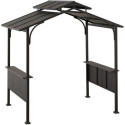 Tonnelle pour barbecue Aspe 244x152cm en acier thermolaqué noir - Sunjoy
