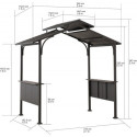 Tonnelle pour barbecue Aspe 244x152cm en acier thermolaqué noir - Sunjoy