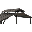 Tonnelle pour barbecue Aspe 244x152cm en acier thermolaqué noir - Sunjoy