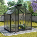 Serre Triton 2,5m² en aluminium noir et panneaux de polycarbonate 6mm - Vitavia