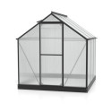 Serre Triton 3,8m² en aluminium noir et panneaux de polycarbonate 6mm - Vitavia