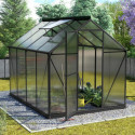 Serre Triton 5m² en aluminium noir et panneaux de polycarbonate 6mm - Vitavia