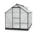 Serre Triton 6,2m² en aluminium noir et panneaux de polycarbonate 6mm - Vitavia