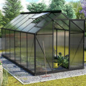 Serre Triton 7,5m² en aluminium noir et panneaux de polycarbonate 6mm - Vitavia
