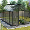 Serre Triton 7,5m² en aluminium noir et panneaux de polycarbonate 6mm - Vitavia
