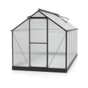 Serre Triton 7,5m² en aluminium noir et panneaux de polycarbonate 6mm - Vitavia
