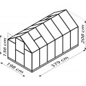 Serre Triton 7,5m² en aluminium noir et panneaux de polycarbonate 6mm - Vitavia
