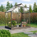 Serre Triton 2,5m² en aluminium noir et panneaux de verre de sécurité de 3mm - Vitavia