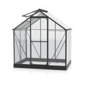 Serre Triton 2,5m² en aluminium noir et panneaux de verre de sécurité de 3mm - Vitavia