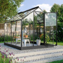 Serre Triton 5m² en aluminium noir et panneaux de verre de sécurité de 3mm - Vitavia