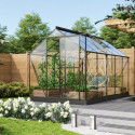 Serre Triton 6,2m² en aluminium noir et panneaux de verre de sécurité de 3mm - Vitavia