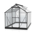 Serre Triton 6,2m² en aluminium noir et panneaux de verre de sécurité de 3mm - Vitavia