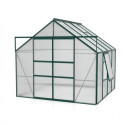 Serre de jardin Meridian2 6,7m² en aluminium émeraude et polycarbonate 4mm – Vitavia