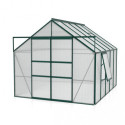 Serre de jardin Meridian2 8,3m² en aluminium émeraude et polycarbonate 4mm – Vitavia