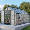 Serre de jardin Meridian2 11,5m² en aluminium émeraude et polycarbonate 4mm – Vitavia