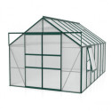 Serre de jardin Meridian2 11,5m² en aluminium émeraude et polycarbonate 4mm – Vitavia