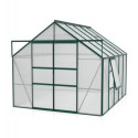 Serre de jardin Meridian2 8,3m² en aluminium émeraude et polycarbonate 6mm – Vitavia