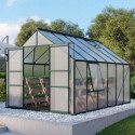 Serre de jardin Meridian2 9,9m² en aluminium émeraude et polycarbonate 6mm – Vitavia