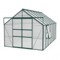 Serre de jardin Meridian2 11,5m² en aluminium émeraude et polycarbonate 6mm – Vitavia