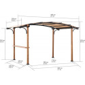 Pergola Skuta 406x259cm en acier thermolaqué aspect bois et polyester - Sunjoy